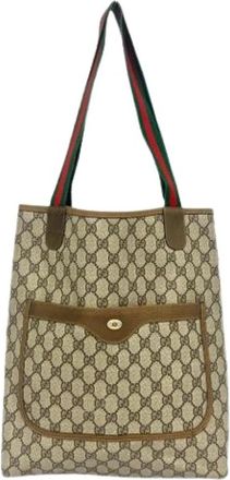 Gucci Pre-owned Vintage Tote Bag - Dames - Vintage Shopper - Bruin - ONE Size - Leer - Vintage