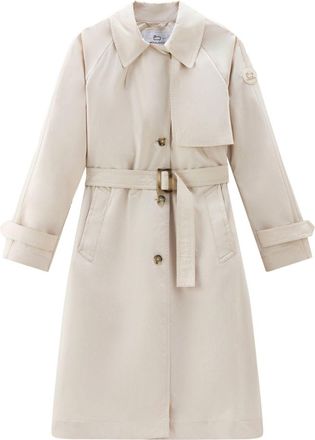 Woolrich single-breasted belted trench coat - women - Polyester - L - Neutrals