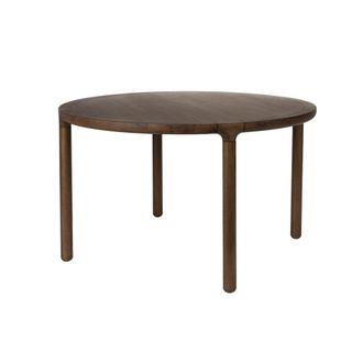 Zuiver Mesa de comedor redonda de madera, acabado nogal