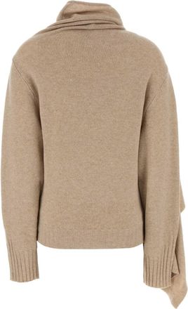 The Attico Womens Sand Wool Sweater Beige Exterior: Virgin Felpe