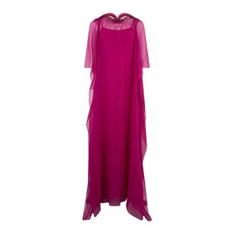 Alberta Ferretti Long fuchsia elegant dress in silk - female - Alberta Ferretti - Gowns - Pink - XS - Dresses