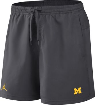 Nike Jordan Mens Michigan Primetime Primary Logo Jordan Brand Dri-FIT College Form Shorts in Grey | 0J5T06FMWN-8DV