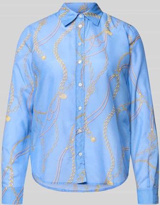 GANT Bluse mit Seide-Anteil und Kentkragen in Hellblau, Gr&ouml;&szlig;e 34