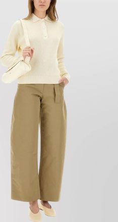 STUDIO NICHOLSON ribbed texture knit polo shirt