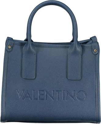 Valentino Tassen, Dames, Blauw, ONE Size, Polyethyleen Handtas met Textuurafwerking