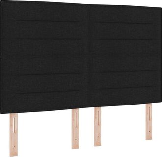 vidaXL Headboard Height Adjustable with Headboard Black 140 cm Fabric vidaXL