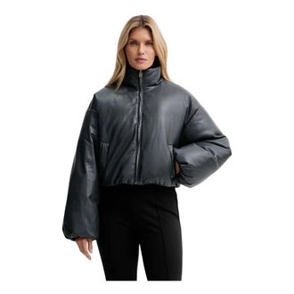 Nanushka Jassen, Dames, Blauw, L, Leer, Lilima Jacket