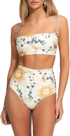 Agua Bendita Georgina Solstice Reversible Bikini Top in White at Nordstrom, Size Medium