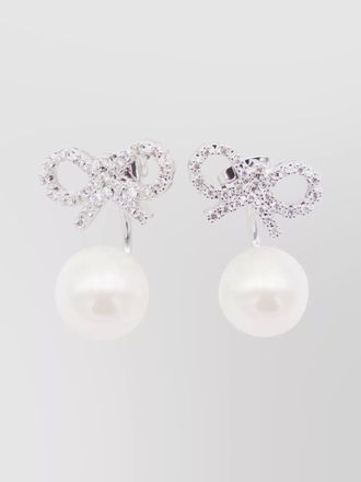 Self Portrait bow and pearl crystal earrings