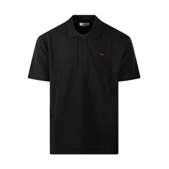 Maison Kitsun&eacute; Profile Fox Comfort Polo - Tops - Hombre - Negro - XL