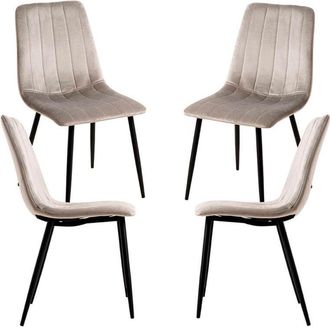Regalos Miguel Packs Sillas Comedor - Pack 4 Sillas Liny Terciopelo - Gris