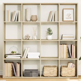Berkfield Home Book Cabinet Sonoma Oak 137.5x29x137.5 cm Engineered Wood in Brown