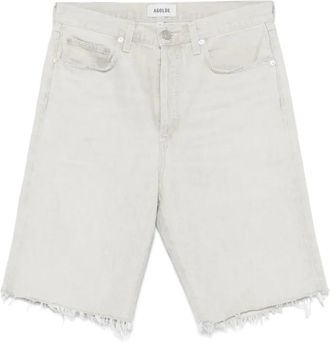 A Gold E Regeneratieve Katoenen Shorts met Ruwe Snede - Heren - Denim shorts - Grijs - W31 - Katoen - Korte Broeken