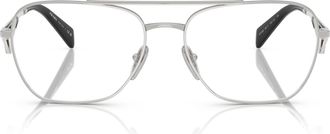 Prada 0pr B50v Rectangular Silver-tone Metal Sunglasses