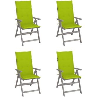 vidaXL Vidaxl - Sillas reclinables jard&iacute;n y cojines 4 uds madera maciza acacia