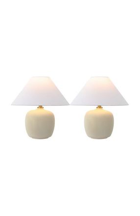 Jonathan Y Designs Delphi 18.25 Minimalist Scandinavian Resin/Iron LED Table Lamp in Matte Cream at Nordstrom