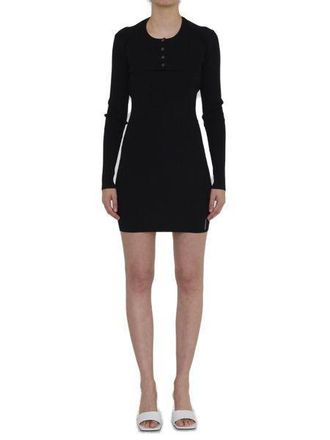 Alexander Wang Alexander Wang Womens Knitted Mini Dress - Black Viscose - Size Medium