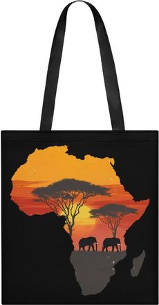 Generic African Safari Map Tote Bag for Women Men Shoulder Bags Purses Pouch Handbags