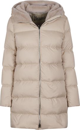 Herno A-Shape In Arendelle Faux Fur Polyester Down Jacket