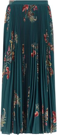 Etro Blue Pleated Skirt