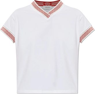 Versace V-hals Top - Dames - T-shirts - Wit - M - Katoen - Tops