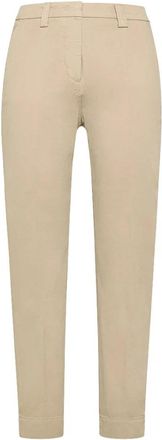 Peuterey Chino Broek met Trilogy Detail - Dames - Straight fit broeken - Beige - XS - Katoen - Broeken