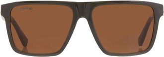 Lacoste Brown Square Mens Sunglasses L6027S 275 57