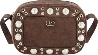 Valentino Garavani Nellc&ocirc;te Suede Crossbody Tas - Heren - Schoudertassen - Bruin - ONE Size - Leer - Tassen