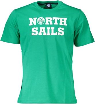 North Sails Groen Katoen Heren T-Shirt - Heren - T-shirts - Groen - M - Katoen - Tops