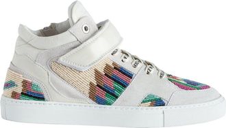 Zadig&Voltaire Mid Flash Folk Beads Leather Sneaker