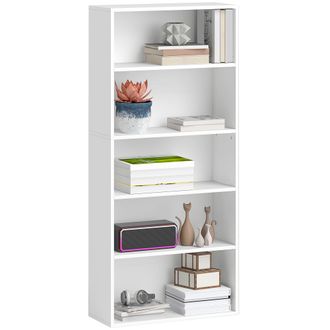 OEM Estanter&iacute;a Con 3 Estantes Ajustables Y Sistema Antivuelco Para Oficina Sal&oacute;n O Dormitorio 60x24x133,5 Cm Blanco
