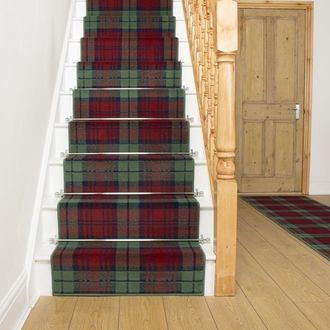Runrug Stair Runner Carpet for Staircases - Soft & Comfy, 9mm - Tartan in Red | Size: 70 cm x 450 cm