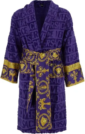 Versace Nachtkleding, Dames, Paars, XL, Katoen, I Heart Baroque Badjas