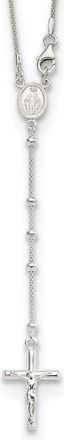 Diamond2Deal 925 Sterling Silver Rosary Cross Necklace 24