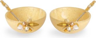 Tiramisu Set of 2 Blush Blossom Snack Bowls in Gold Pearl at Nordstrom Rack