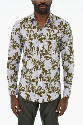 Dsquared2 Floral Motif Two-Tone Shirt size 46