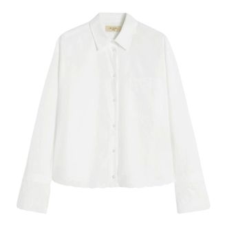 Max Mara Shirts, female, White, Size: M Breast-pocket Cotton Shirt