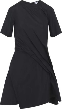 Loewe Gedrapeerde Jurk - Dames - Korte kleedjes - Zwart - XS - Polyester - Kleedjes