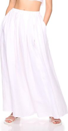 Susana Monaco Wrap Linen Maxi Skirt in Sugar at Nordstrom, Size X-Large