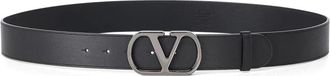 Valentino VLogo Signature Riem - Heren - Accessoires - Zwart - Maat: 90 CM Leer