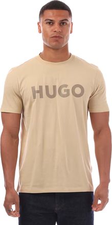 HUGO BOSS Hugo Heren Dulivio Logo Crew Neck Regular T-shirt (Beige)