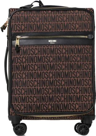 Moschino Lost And Found Trolley - Heren - Handbagage koffer - Bruin - ONE Size - Katoen - Koffers