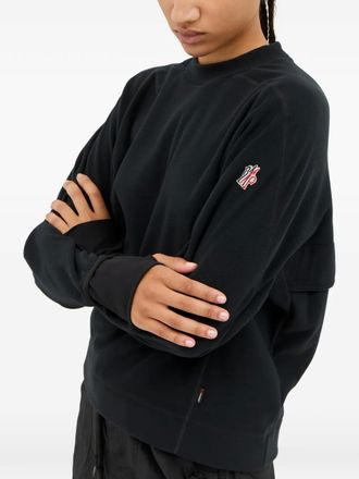 Moncler logo-embroidered sweatshirt - Black