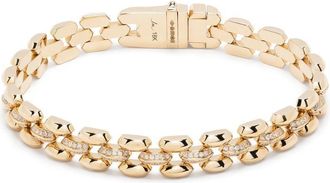 Lizzie Mandler 18kt yellow gold Three Row Cleo bracelet - women - 18kt Gold Plated Brass - One Size