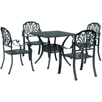 vidaXL Juego De Comedor De Jard&iacute;n 5 Piezas Aluminio Fundido Verde Vidaxl