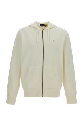 Polo Ralph Lauren Embroidered Cotton Zip Hoodie with Drawstring Closure