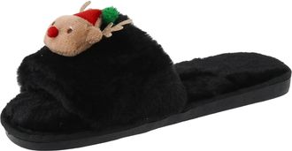 Generic Christmas Slippers for Women UK House Slippers Warm Memory Foam Slipper Breathable Winter Mule Slipper Novelty Fuzzy Cozy Non-Slip Shoes Soft Plush Ho