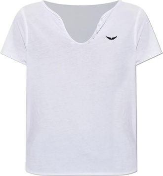 Zadig&Voltaire Bedruikt T-shirt - Dames - T-shirts - Wit - XS - Katoen - Tops