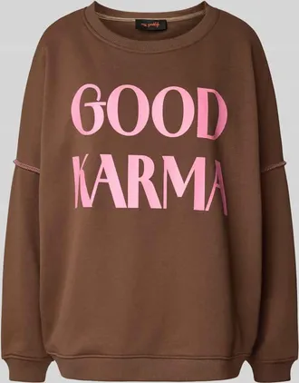 Miss Goodlife Relaxed Fit Sweatshirt mit Rundhalsausschnitt in Schoko, Größe XL