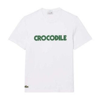 Lacoste Heren-T-shirt van katoen met grafische print (Wit)